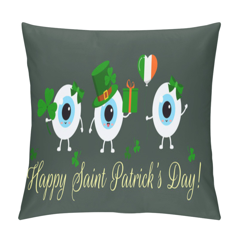 Personality  St Patrick Cute Eyes On Greetin Card. Pillow Covers