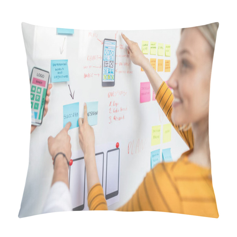 Personality  Designers Drawing Website Ux App Development. User Experience Concept. Pillow Covers