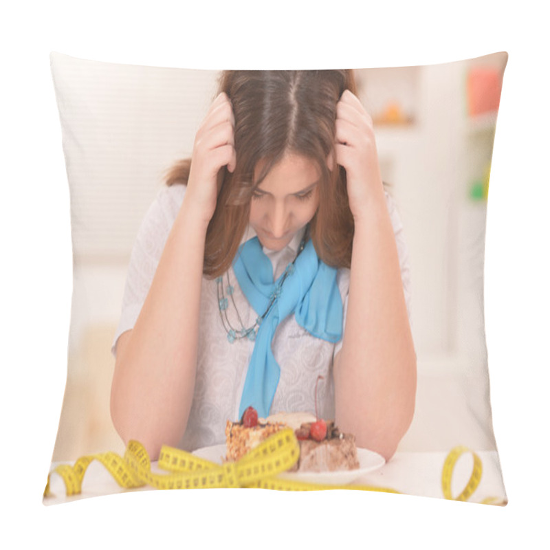 Personality  Depressed Dieting Woman Pillow Covers