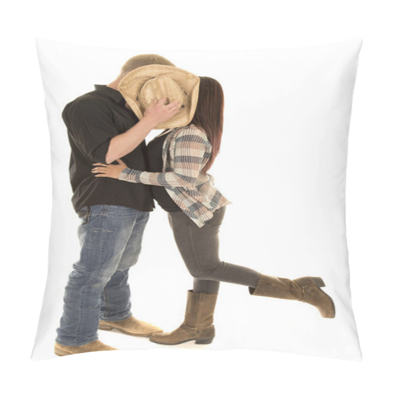 Personality  Couple Kiss Behind Hat Leg Up Pillow Covers