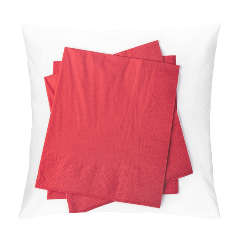 Personality  Red Paper Napkin Isolated On White Background Pillow Covers