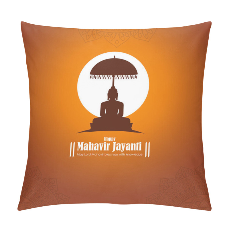 Personality  Vector Illustration Of Mahavir Jayanti Concept Banner Pillow Covers