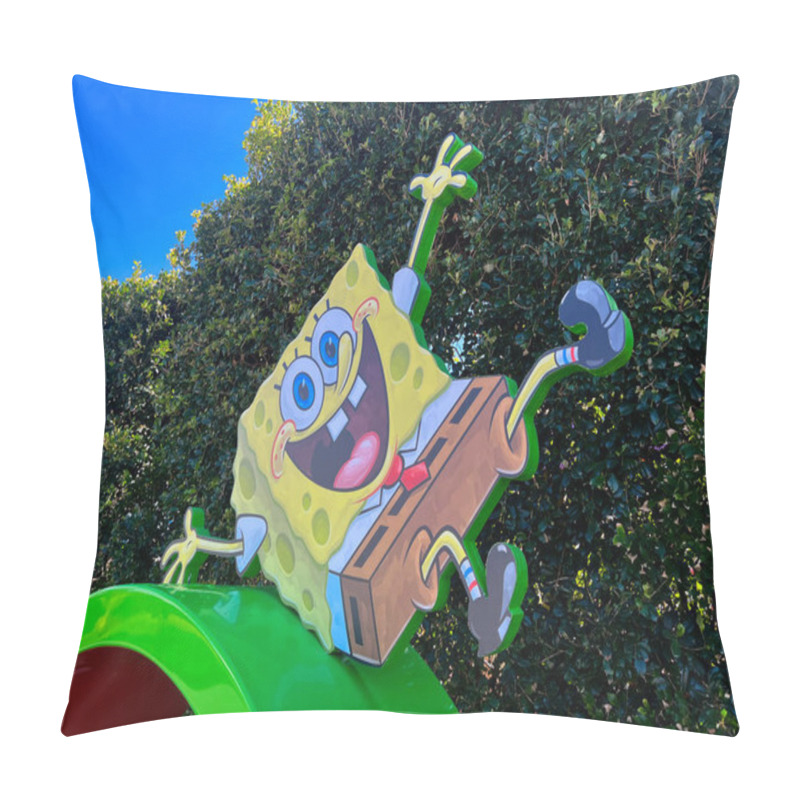 Personality  GOLD COAST - APR 29 2024:SpongeBob SquarePants (character).SpongeBob SquarePants Is The Protagonist Of The Eponymous American Animated Television Series. Pillow Covers