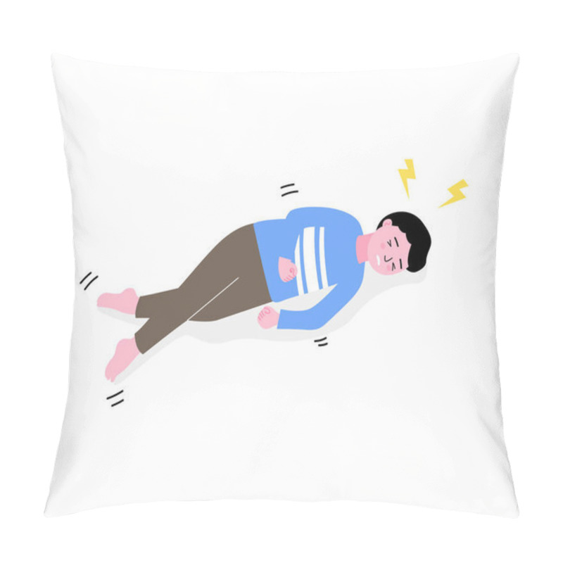 Personality  Isolated Of A Child Boy With Epileptic Seizures, Flat Vector Illustration. Pillow Covers