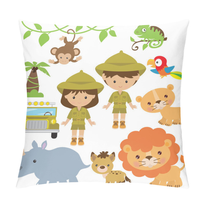 Personality  Safari  Vector Illustration Pillow Covers