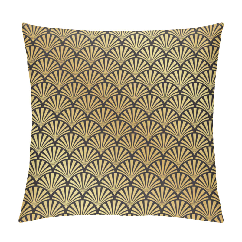 Personality  Seamless Black And Gold Art Deco Vector Pattern Pillow Covers