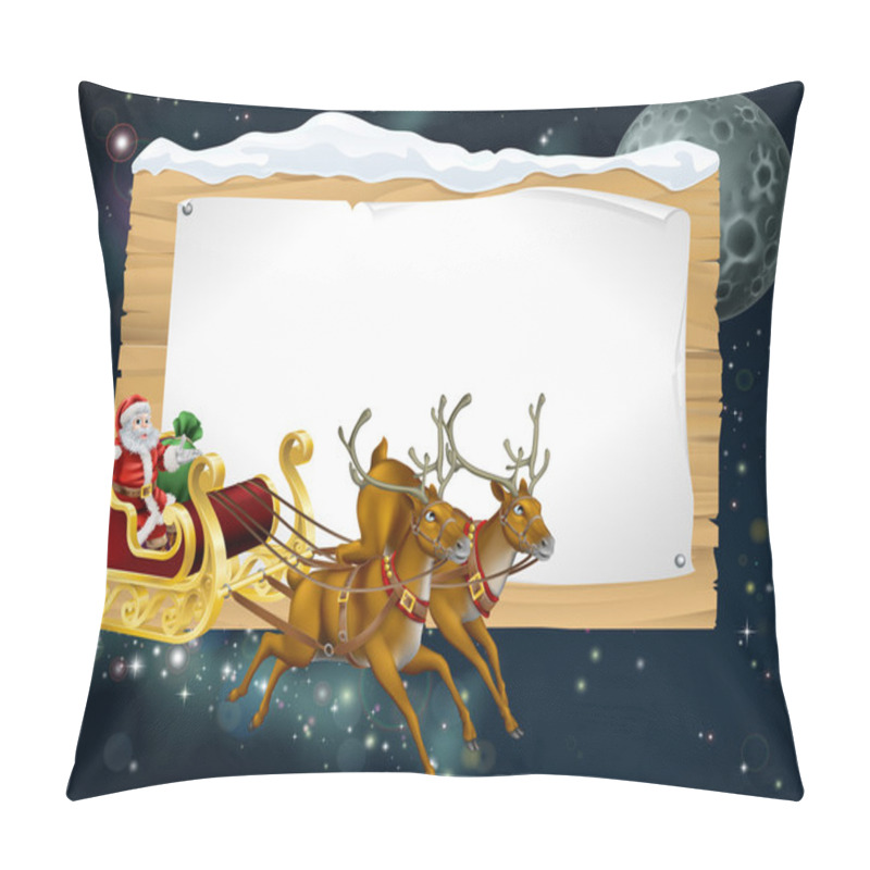 Personality  Santa Christmas Sleigh Background Pillow Covers