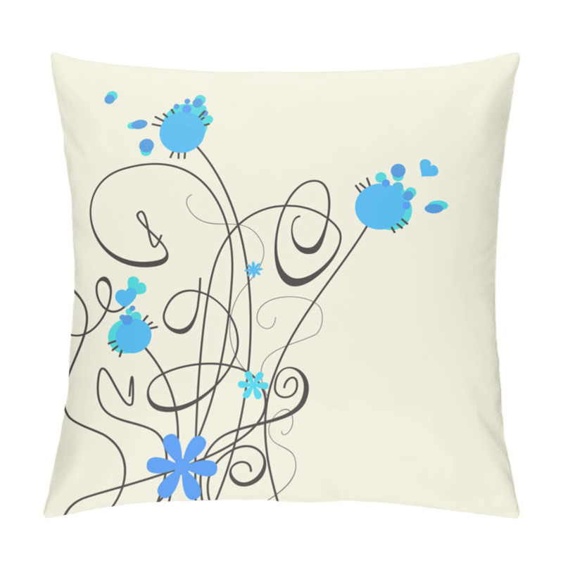 Personality  Delicate Blue Flowers Pillow Covers