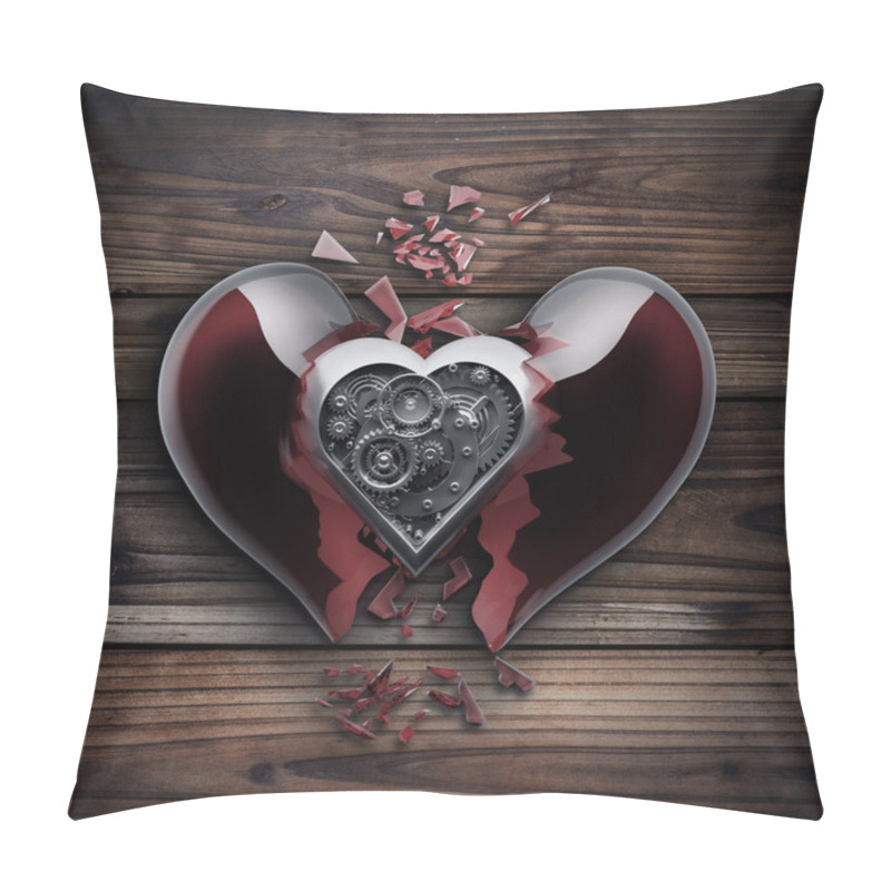 Personality  Concept. Red Broken Heart Pillow Covers