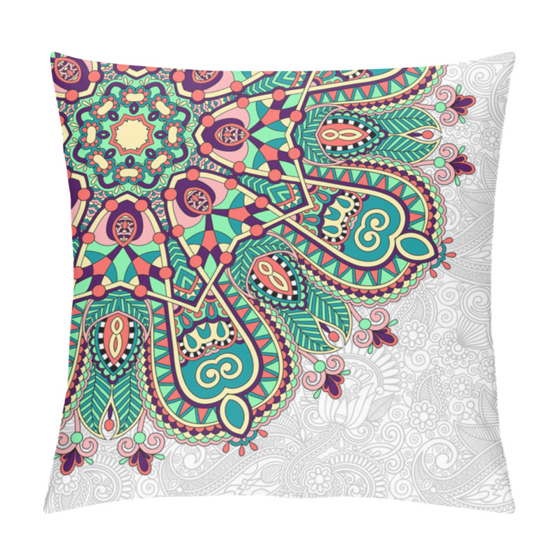 Personality  Floral Round Pattern In Ukrainian Oriental Ethnic Style For Your Pillow Covers