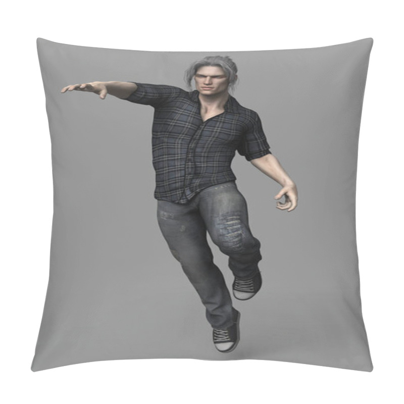 Personality  Man Leaping Into The Air In An Urban Fantasy Spell Casting Pose Pillow Covers