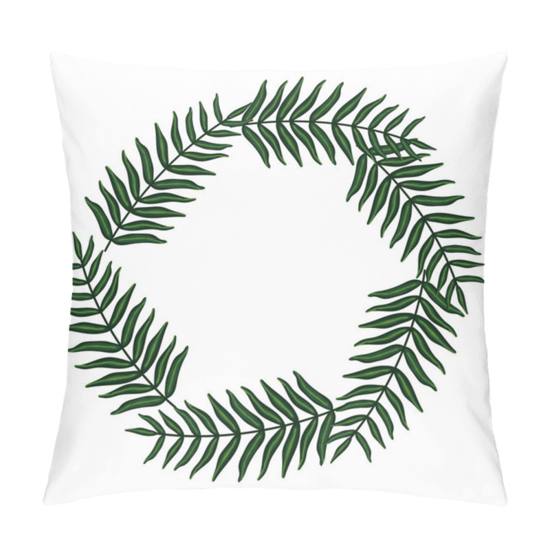 Personality  Exotic And Tropical Leafs Plants Circular Frame Pillow Covers