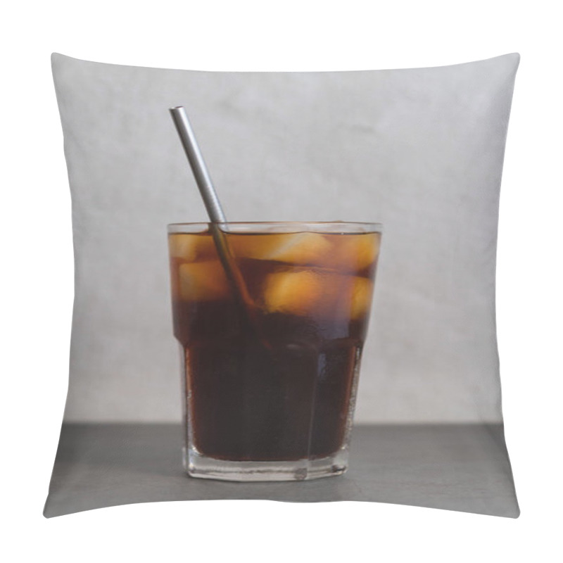 Personality  A Vertical Shot Of A A Glass Of Vietnamese Iced Coffee Against A White Background Pillow Covers