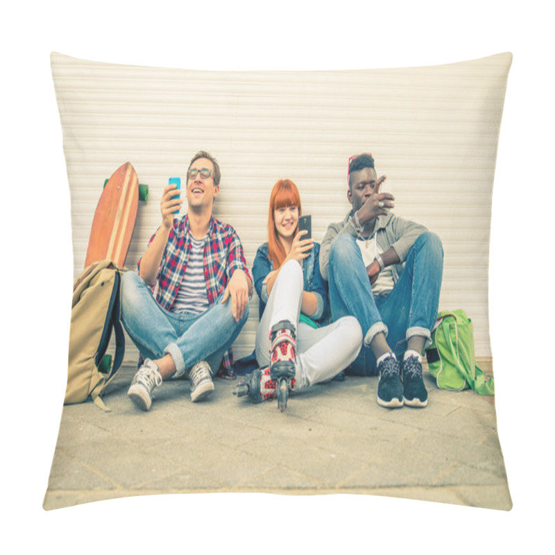 Personality  Multiracial Group Outdoors Pillow Covers