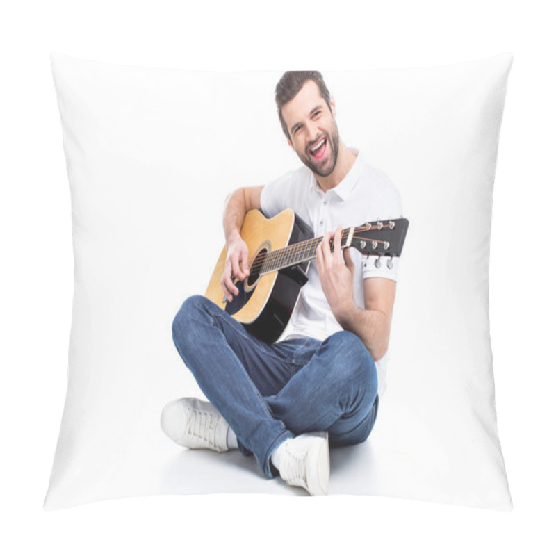 Personality  Young Man With Guitar Pillow Covers