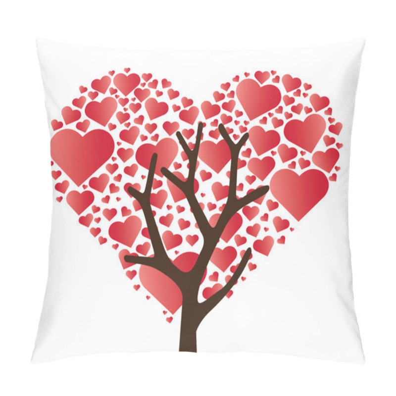 Personality  The Tree With Heart Shape Art Vector Pillow Covers