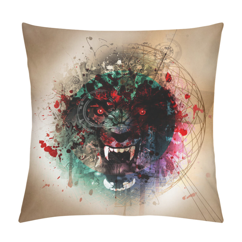 Personality  Bloody Werewolf Abstract Background Pillow Covers