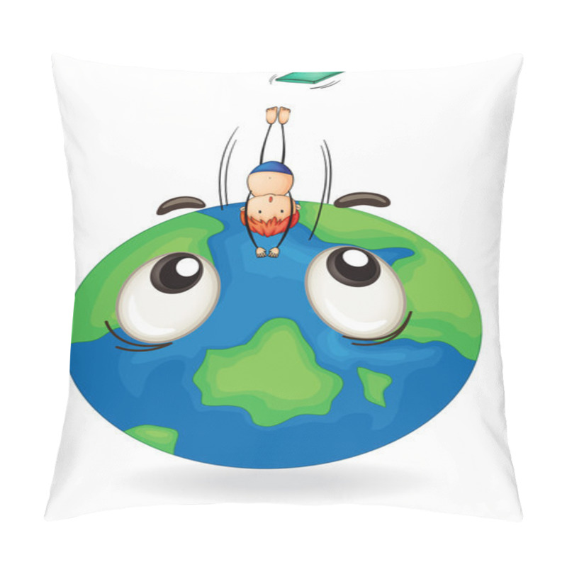 Personality  Boy Diving On Earth Globe Pillow Covers