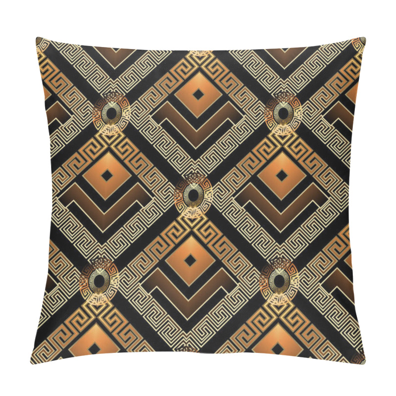 Personality  Geometric Modern Greek Key 3d Seamless Pattern. Abstract Vector  Pillow Covers