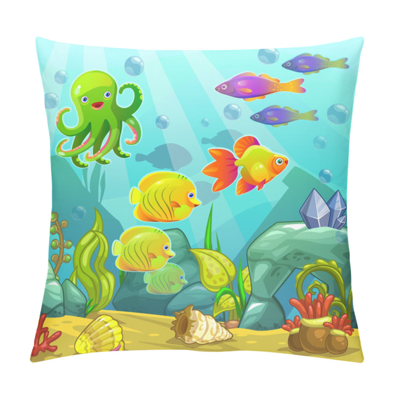 Personality  Cartoon Underwater Landscape Pillow Covers