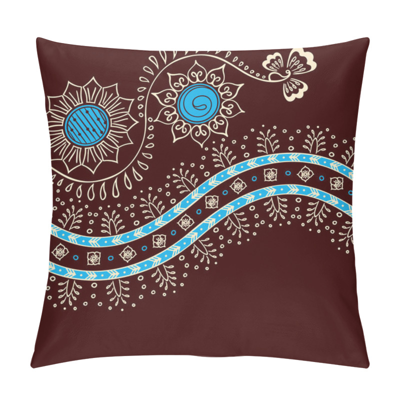 Personality  Simple Brown Background Inspired By Indian Mehndi Designs Pillow Covers