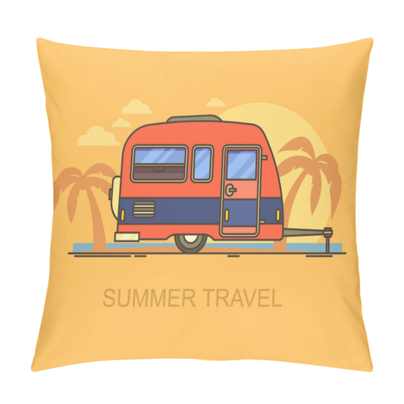 Personality  Hind Carriage Or Car Trailer On Beach Pillow Covers