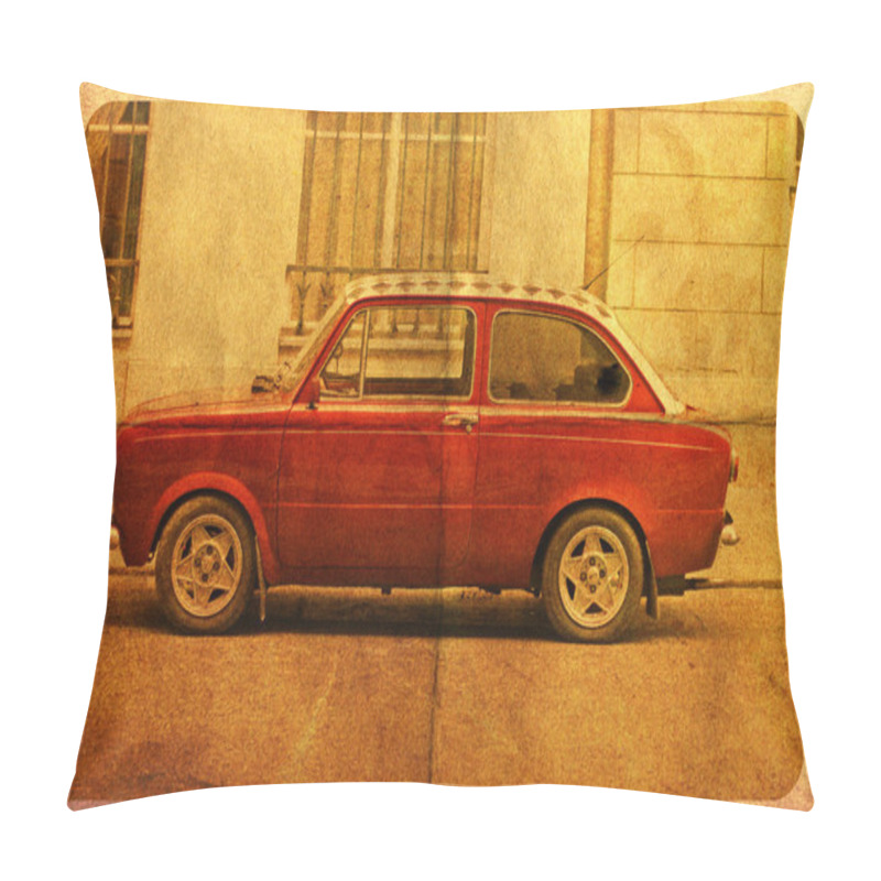 Personality  Postcard Red Car Pillow Covers