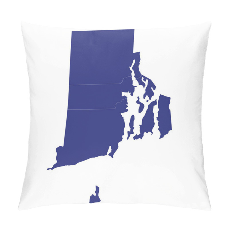 Personality  High Quality Map Of Rhode Island Is A State Of United States Of America With Borders Of The Counties Pillow Covers