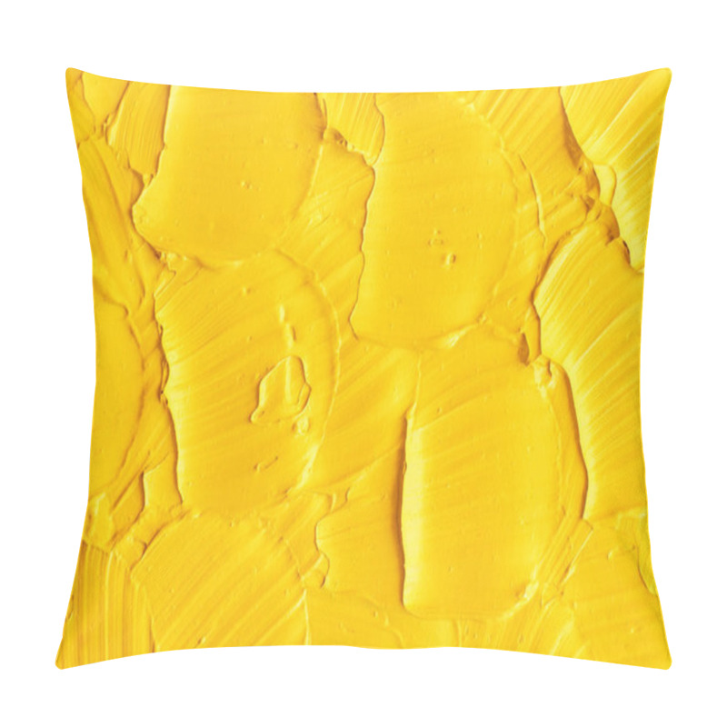 Personality  Yellow Facial Mask (face Cream, Body Wrap) Texture Close Up, Selective Focus. Abstract Background With Brush Strokes.     Pillow Covers