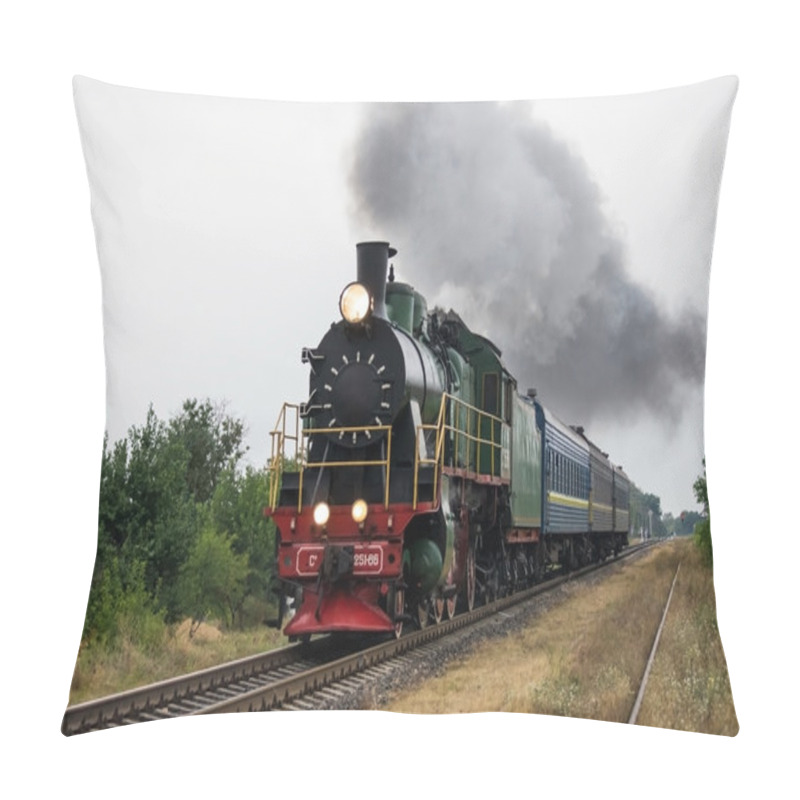 Personality  Old Steam Locomotive Travels By Rail Pillow Covers