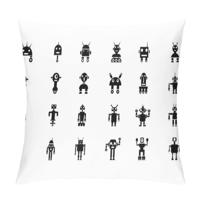 Personality  Robots Vector Icons 1 Pillow Covers