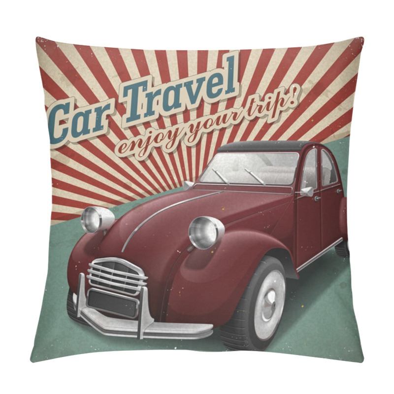 Personality  Attractive Retro Red Car Pillow Covers