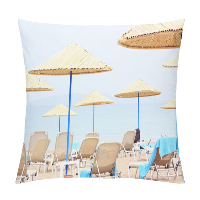 Personality  In The Beach In Crete Pillow Covers