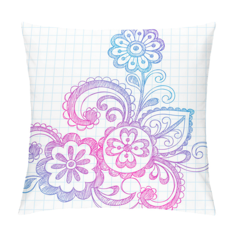 Personality  Flowers Sketchy Doodles Back To School Vector Illustration Pillow Covers