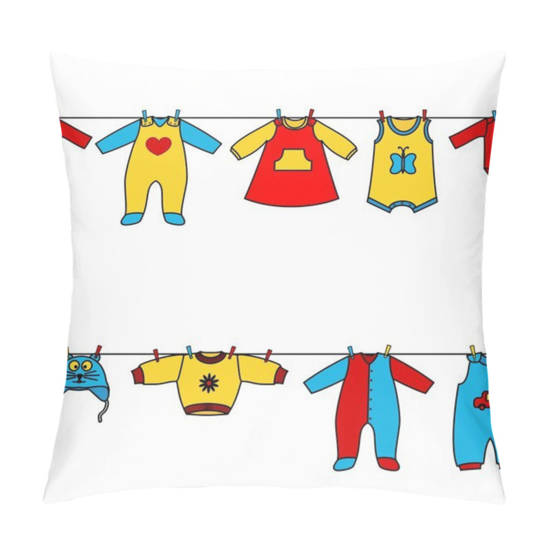 Personality  Seamless Pattern Of Cute Clothess Pillow Covers