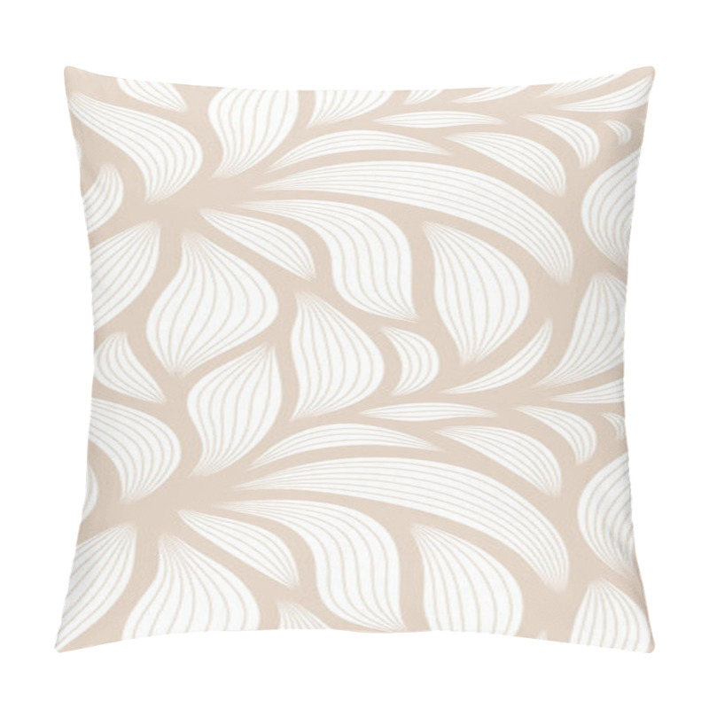 Personality  Luxury Seamless Floral Pattern With Striped Leaves. Elegant Astract Background In Minimalistic Linear Style. Trendy Line Art Design Element. Vector Illustration. Pillow Covers