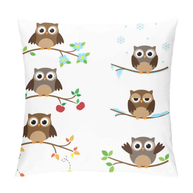 Personality  Owls On Branches Pillow Covers