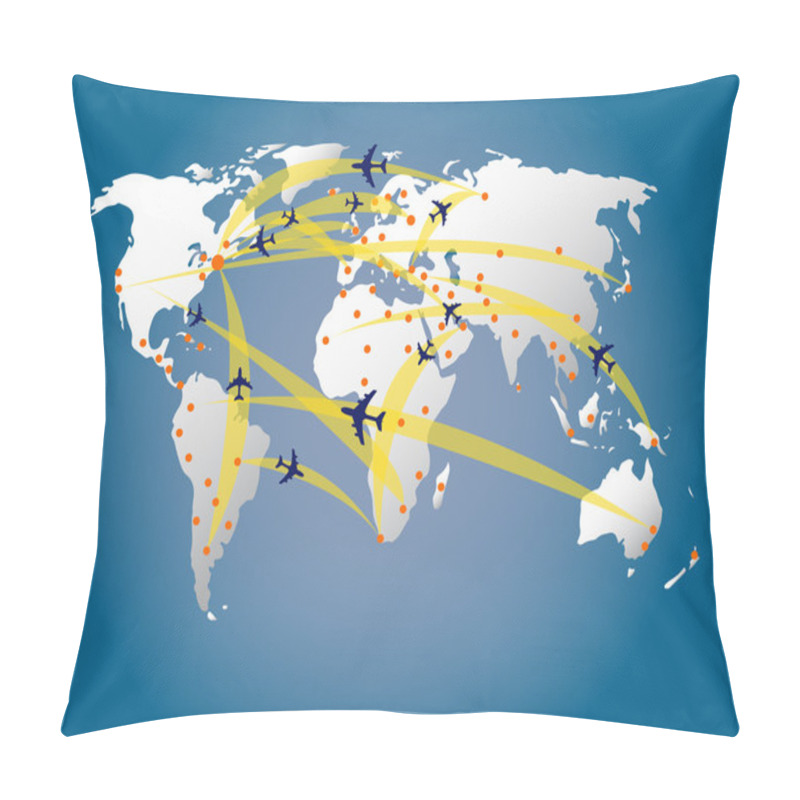 Personality  World Map Air Traffic Pillow Covers