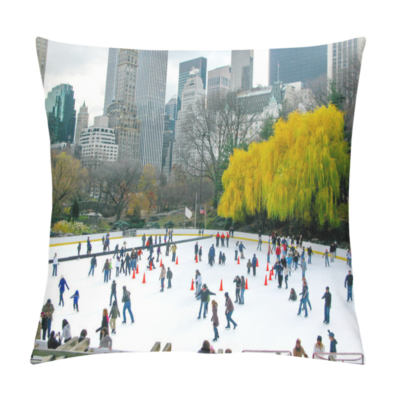 Personality  NEW YORK - DECEMBER 3: Ice Skaters Having Fun In Central Park, A Pillow Covers