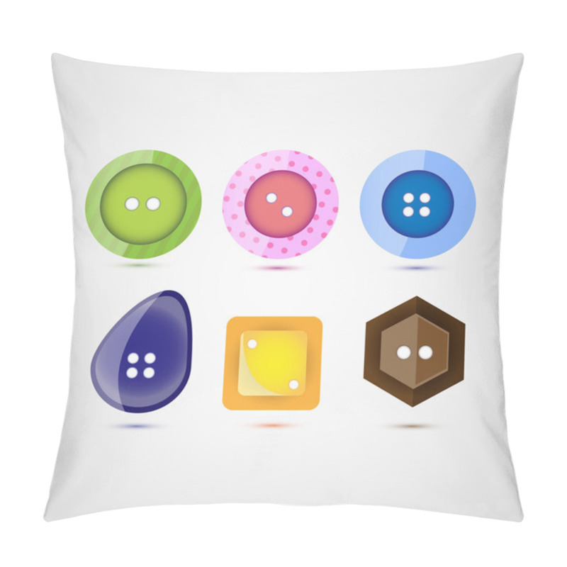 Personality  Vector Set Of Six Buttons. Pillow Covers