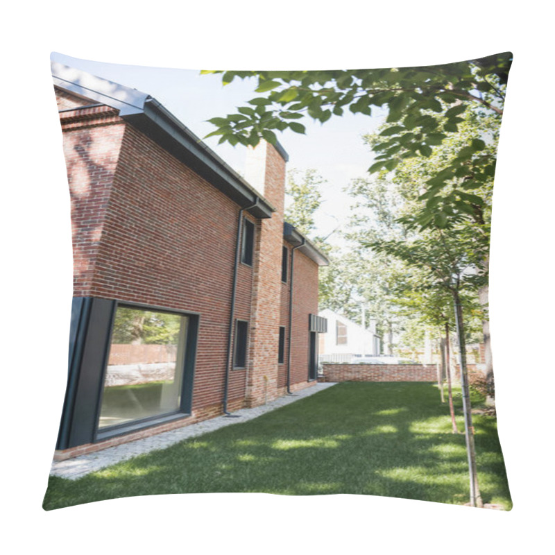 Personality  Sunshine On Modern House With Green Lawn  Pillow Covers