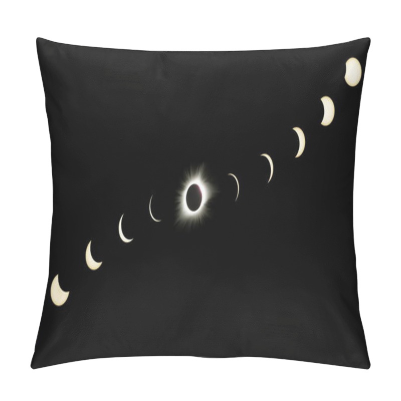 Personality  Great American Eclipse Composite Showing All Phases Pillow Covers