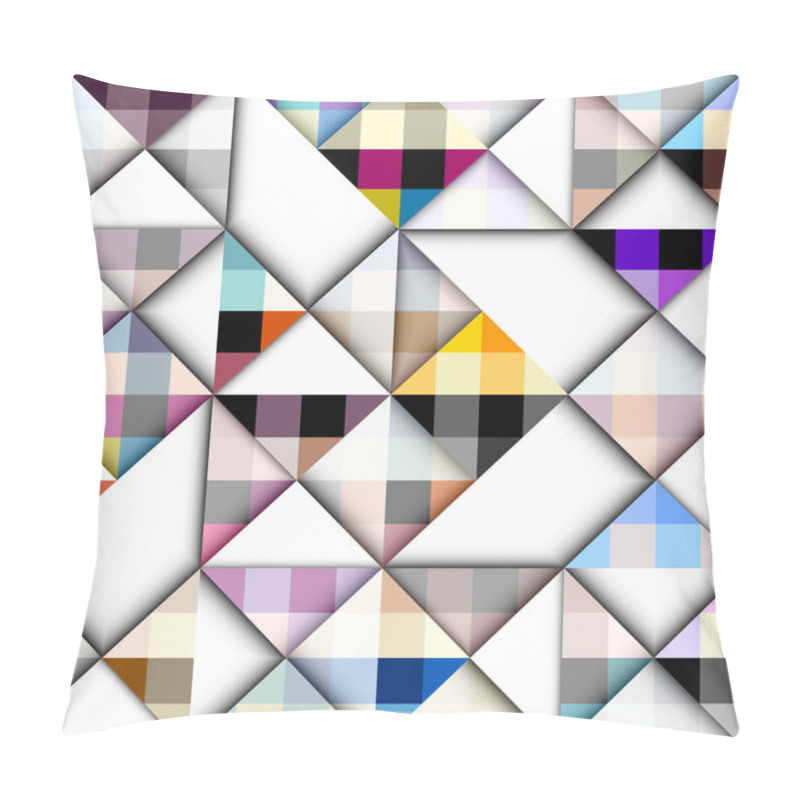 Personality  Seamless Geometric Abstract Pattern. Block Design Patchwork Style. Vector Image. Gingham Pattern. Pillow Covers