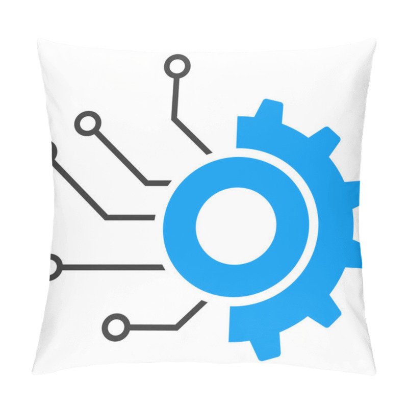 Personality  Gear Electronic Factory Vector Icon Flat Illustration Pillow Covers