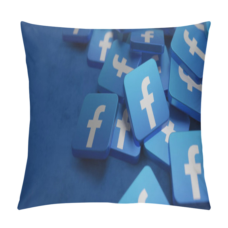 Personality  Facebook Concept Banner Scattered Tiles Copyspace 3D Illustration Pillow Covers