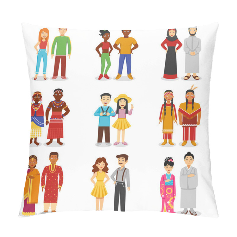 Personality  National Couples Icons Set Pillow Covers