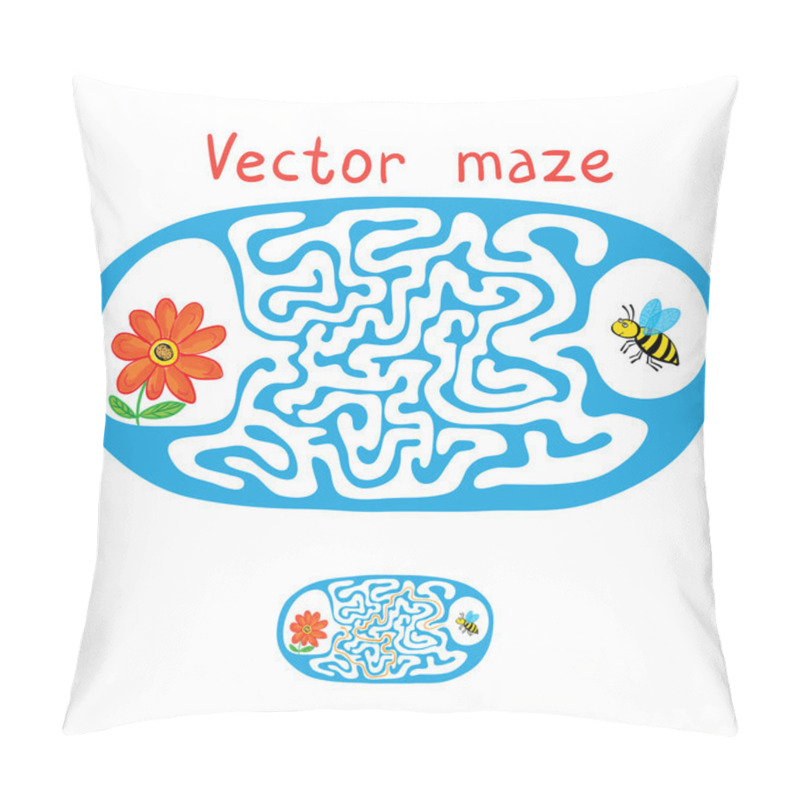 Personality  Vector Maze, Labyrinth With Flying Bee And Flower Pillow Covers