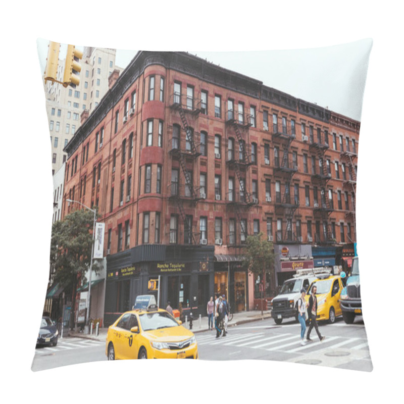 Personality  NEW YORK, USA - OCTOBER 8, 2018: Urban Scene With New York City Street, Usa Pillow Covers