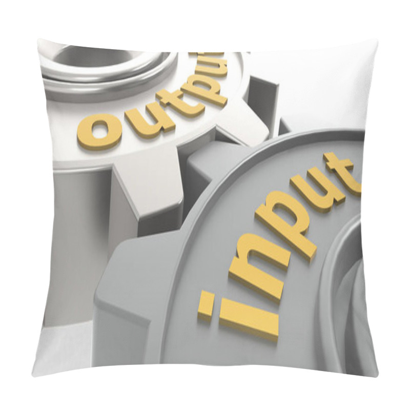 Personality  Input Output Word On The Metal Gears, 3D Rendering Pillow Covers