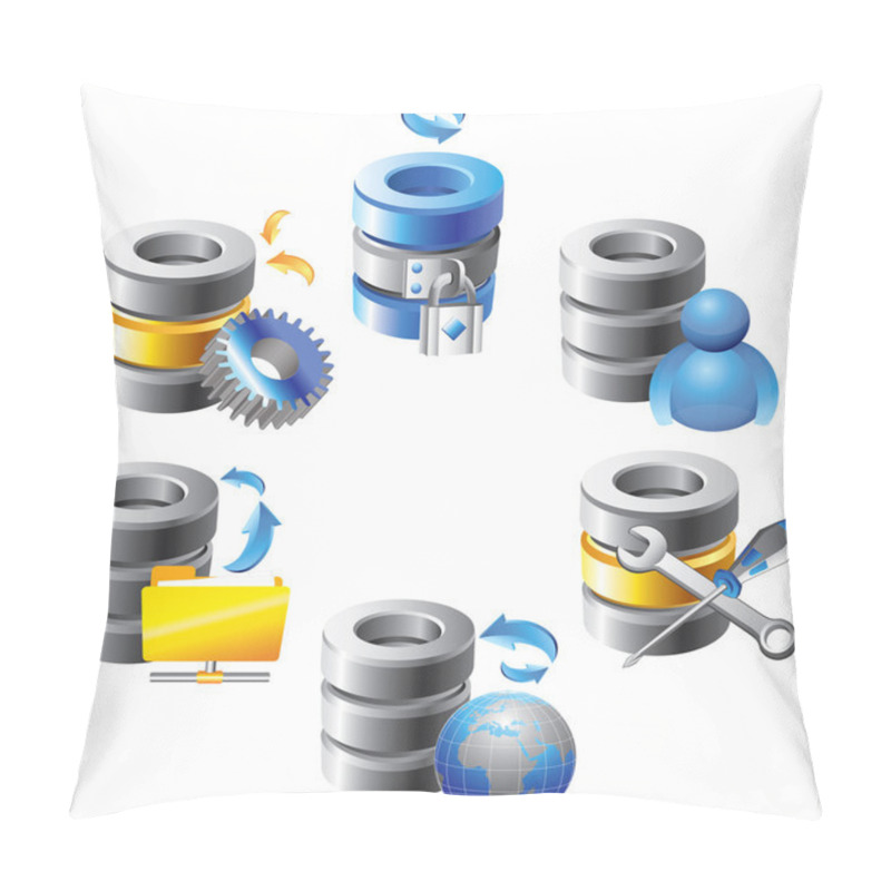 Personality  Database - Web Hosting Icons Pillow Covers